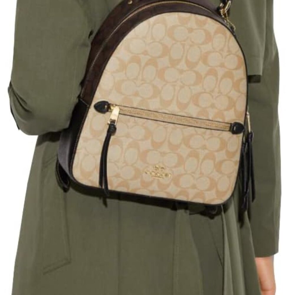NWT Coach Jordyn Backpack In Blocked Signature Canvas  and leather women GIFT